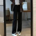 Woman Vintage Wide Leg Jeans Girls High Waist Pants Female Fashion Black Black Grey Retro Blue Light Blue Pink Denim Trousers - Image 4