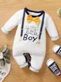 Newborn Baby Boy Romper Cute Bowtie Long Sleeve Bodysuit Spring and Autumn Clothing for Toddler ​Boy 0-18 Months