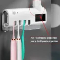 Toothbrush Holder Wall Mounted Solar UV Light Ultraviolet Toothbrush Sterilizer Automatic Toothpaste Holders Bathroom Accessory - Image 3