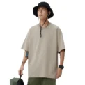 New Style Heavy Cotton Short Sleeve T-Shirt Men Women Summer Loose Fit Base Layer Top Half Sleeve Solid Color T-Shirt Trendy - Image 4