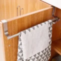 Kitchen Cabinet Door Towel Bar Stainless Steel Door Back Towel Hanging Holder Bathroom Punch-free Towels Hooks Home Organizer - Image 2