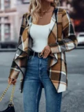 European and American cross-border women's fashionable and elegant plaid printed slim fit jacket - AliExpress 200000345 - Image 5