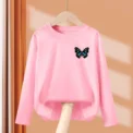 New Girls Autumn Clothes Butterfly Graphic T-shirt 3-14 Age Kid Long sleeved Cotton Tops Fashion Brand Tees - Image 4