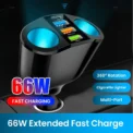66W 3USB Dual Car Cigarette Lighter PD+QC3.0 Car Charger 12V/24V Super Fast Charge Power Adapter Car Styling
