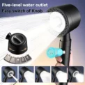 New 5-mode High Pressure Water-saving Filter Shower Head Handheld Shower Head One-button Stop Bathroom Accessories Set