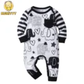 Cute Newborn Infant Baby Boys One Piece Climb Clothing Cotton Long Sleeve Printed O-Neck Romper Jumpsuit Onesie Casual Clothes - Image 2