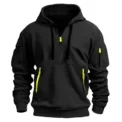 Casual Men's Hoodie Sweatshirt Autumn Winter Outerwear Zipper Multiple Pockets Loose Fit Comfortable Streetwear Style - Image 5
