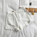 Denim Shorts Women Summer Fashion Casual High Waist Ripped Jeans Pocket Tassel Y2K Hot Pants Streetwear Blue Trousers - Image 4