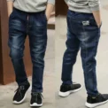 4-11 Years Boys Clothes Slim Straight Jeans Young Pants Kids Baby Children Denim Clothing Trousers Elastic Waist Bottoms - Image 2