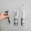Wall Mounted Electric Toothbrush Holder Seamless Toothbrush Holder Non Perforated Storage Rack Toothpaste and Toothbrush Holder - Image 6