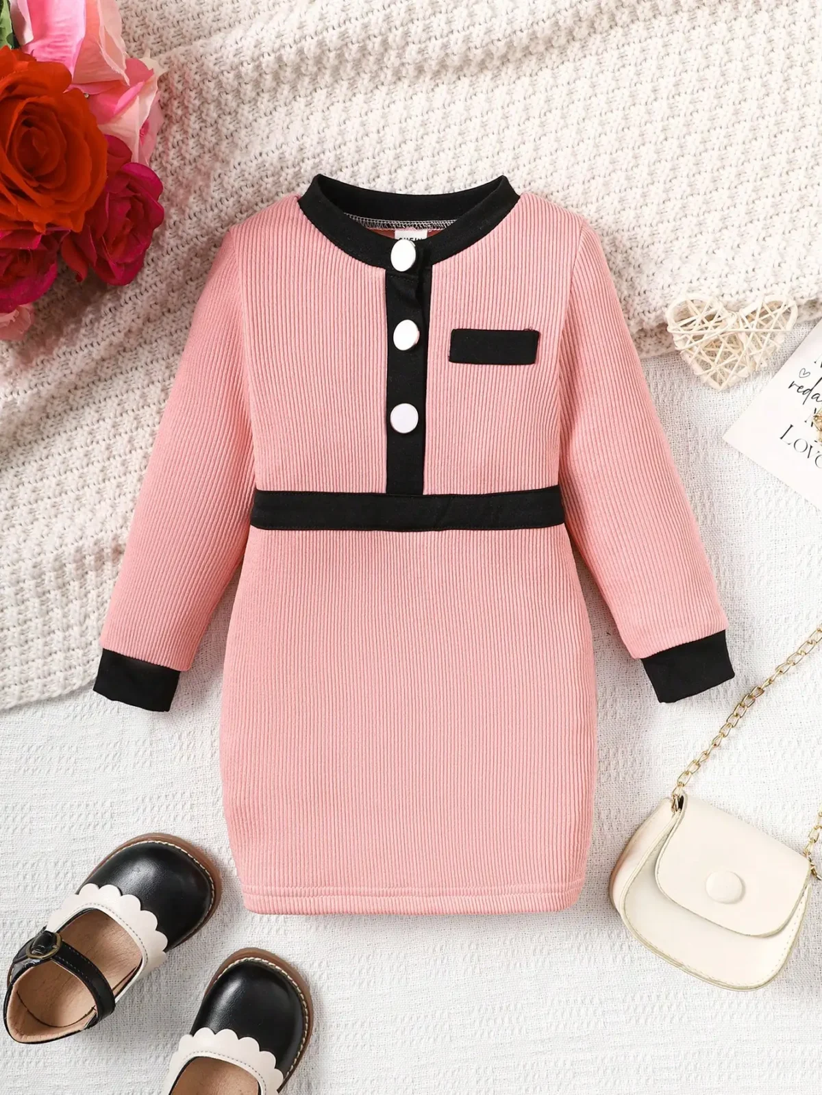 Baby spring and autumn fashion elegant temperament comfortable breathable dress - Image 1