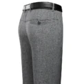 Mens Trousers Business Casual Pants Summer Autumn Dress Straight Pants Elastic Black Grey Loose Formal Pants - Image 3