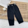 1-8 Years Boys Pants Kids Cargo Pants Mid-Rise Button Casual Outdoor Comfortable Breathable Spring Fall Fashion Chidren Trousers - Image 2