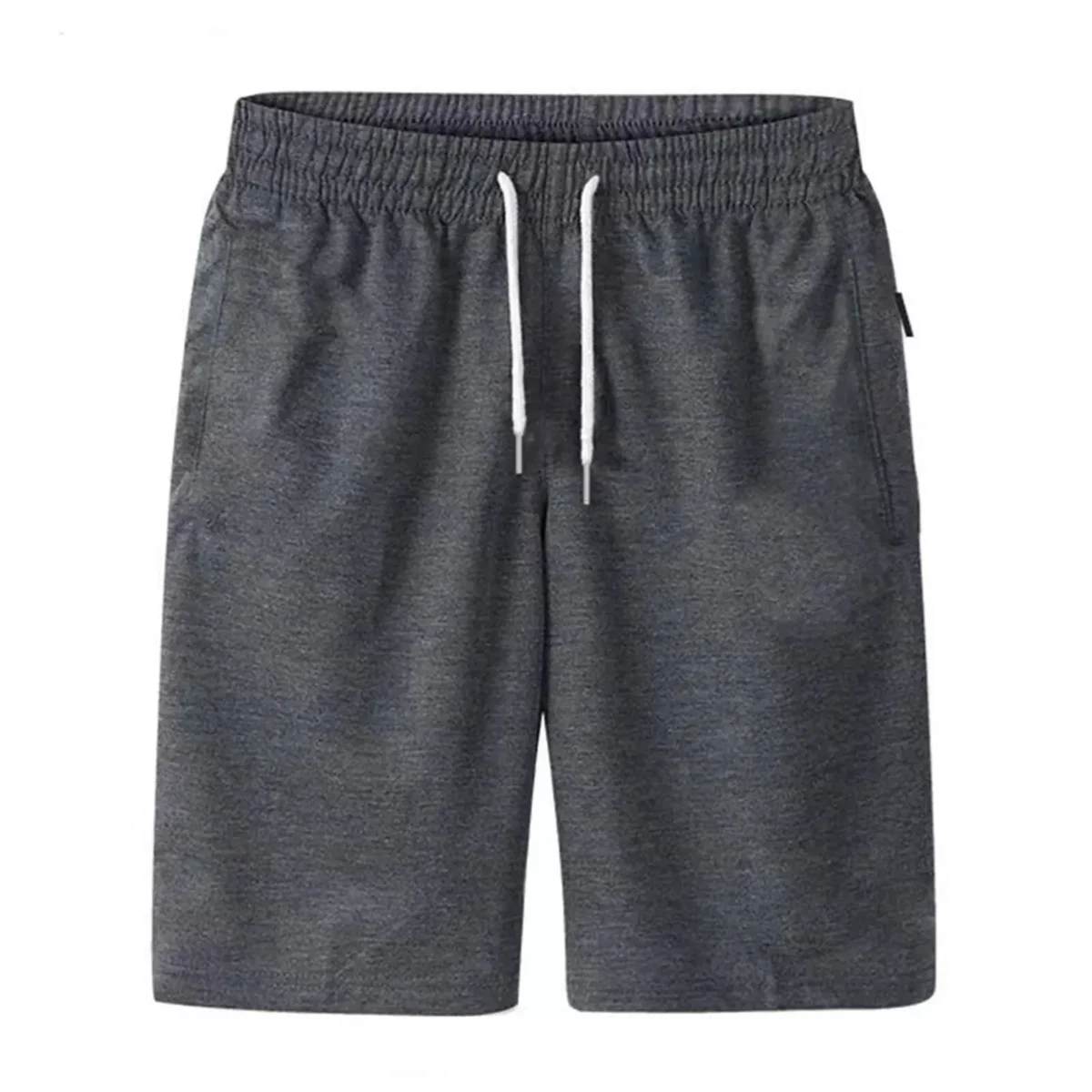 Mens Sports Pocket Solid Drawstring Board Trunk Beach Short Pants Shorts Summer Thin Trousers Zippered Pocket Loose Sweatpants - Image 5