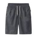 Mens Sports Pocket Solid Drawstring Board Trunk Beach Short Pants Shorts Summer Thin Trousers Zippered Pocket Loose Sweatpants - Image 5