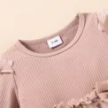 New single piece spring and autumn baby girl baby pink thin long sleeved princess flower mesh dress - Image 3