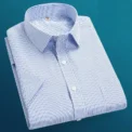 Summer thin men's business social short-sleeved shirt professional formal striped casual non-ironing breathable shirt slim fit