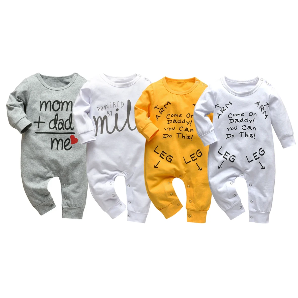 New Fashion Newborn Toddler Infant Baby Boys Romper Clothes Letters Printed Long Sleeve Jumpsuit Playsuit Clothing - Image 1