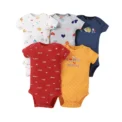 5PCS/Lot Baby Boys Girls Bodysuits 100% Cotton Short Sleeves Kids Clothes 6-24 Month Newborn Baby Clothing bebe Jumpsuit - Image 3