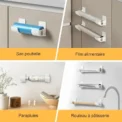 2/10PCS Trash Bags Holders Wall Mounted Fridge Cabinet Side Storage Shelf Kitchen Plastic Bag Cling Film Adjustable Hanging Rack - Image 5