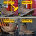 Steel Toe Anti-puncture Protection Safety Shoes Slip Resistant Indestructible Safety Shoes High Top Anti Shock Shoes for Men - Image 2