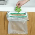 1pc Green Stylish Hanging Garbage Bag Rack with Cover Portable Kitchen Cabinet Rubbish Bag Plastic Rack Support Holder - Image 2