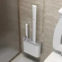 Silicone Toilet Brush With Holder Box Wall Mounted TPR Holder Set Household Artifact Bathroom Daily Cleaning Tools Accessories - Image 4