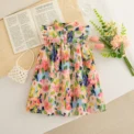 Summer Baby Girl Dress Sweet Flower Printed Sleeveless Girl Dress Korean Style Children Clothing - Image 3