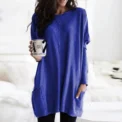 Women‘s Long Sleeve Pocket Tunic Tops Blouse Ladies Casual Loose Jumper Pullover Plus Size Clothing For Female - Image 5
