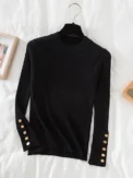 2025 women thick sweater pullovers khaki casual autumn winter button o-neck chic sweater female slim knit top soft jumper tops - Image 6