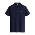 Navy Blue Men Exercise Polo Spring Summer Short Sleeve Casual Comfortable Oversize Loose Men T-shirts Sport Tops