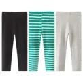Kids Girl Pants Soft Elastic Stripe Cotton Leggings Solid Color Girls Skinny Pants Trousers Spring Autumn 2-7Y Children Leggings - Image 3