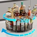 Rotating Tray Spice Rack Pantry Cabinet Turntable With Base Storage Bin Kitchen Organizer For Seasoning Cosmetic Storage Box - Image 2