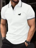 New Men's T-shirt Classic Short sleeved Polo Shirt Summer Top Casual T-shirt Button Lapel Super Large S-3XL Casual Polo Shirt - - Image 3