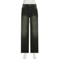 Low Waist Jeans for Women Goth Y2k Style Baggy Jeans Punk New Jeans Wide Leg Denim Pants Kpop Casual Loose Streetwear - Image 5