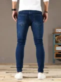 Spring New Mens Slim Fit Classic Skinny Jeans Casual Street Style Casual Mens Skinny Jeans Male Slim Fit Pencil Denim Blue - Image 5