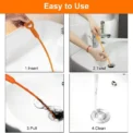 3PCS Pipeline Unclogger Drainage Blockage Remover Sink Bathroom Pipeline Garbage Hair Sewer Blockage Cleaning Tool - Image 5
