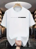 Summer Cotton Casual Loose Letter Print Round Neck Short-sleeved T-shirt Top High Street Fashion Trend for Men and Women YK2 - Image 3
