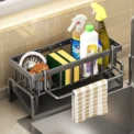Kitchen Sink Drain Rack Organizer ABS Plastic Self-draining Sink Shelf Soap Sponge Holder Dishcloth Towel Rack filter basket - Image 2