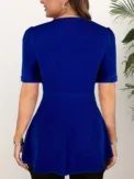 Plus Size Women V-Neck Twisted Short Sleeve T shirt Sexy Office Lady Casual Slim Summer Fashion Tee Tops Woman's Clothing - Image 2