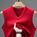 New Spring Autumn 6 Wool Sleeveless Cashmere Vest Men Work Sweater Solid Color Knitted Male Waistcoat High Quality Pullover - Image 4