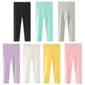 Kids Girl Pants Soft Elastic Stripe Cotton Leggings Solid Color Girls Skinny Pants Trousers Spring Autumn 2-7Y Children Leggings - Image 2