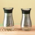 2pcs Glass Bottom With Stainless Steel Salt Pepper Shakers Spice Dispenser With Adjustable Pour Holes Pepper Seasoning Cans - Image 2