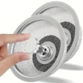 2Set Kitchen Sink Strainer With Handle & Stopper Replacement Drain Basket Stainless Steel Mesh Filter Waste Hole - Image 2