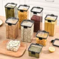 Sealed Jars Kitchen Grain Storage Organizer Large Tank Plastic Moisture-proof Storage Box Household Seasoning Jars Set - Image 6