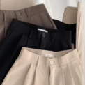 High Waist Women Suit Pants Fall Straight Office Ladies Korean Fashion Trousers Casual Button Loose Female Black Pants New - Image 5