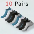 10 Men's Socks High Quality Women's Low Cut Round Neck Ankle Socks Sports Mesh Breathable Summer Autumn Men's Boat Socks -