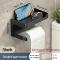 Easy-Install Toilet Paper Holder - Wall-Mounted, No-Punch, Roll Organizer - Bathroom Storage Accessory - Image 2