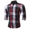 Foreign Trade Men's Long sleeved Checkered Shirt Seasonal Casual Top - Image 4