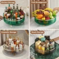 Rotating Tray Spice Rack Pantry Cabinet Turntable Base Storage Bin Kitchen Organizer For Seasoning Cosmetic Storage Box Gift - Image 4